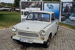 A Trabant, a car, built from 1957 to 1990 in East Germany (DDR).