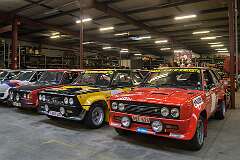 Three Fiat Abarth 131 Rally of 1976-'78, very succesful rally cars: Abarth was now the rally-arm of Fiat, after Abarth had sold the company.