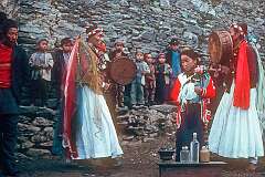 Tarke Ghyang, Nepal, 1979 - A Bumbu Buddhist ceremony of Sherpa people to protect men, going on a long trip, from evil.