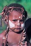 Bieng, Madang Province, Papua New Guinea, 1988 - A girl on Manam island.