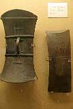 Wooden shields from the Nocte and Wancho people in Tirap district, in the southeast of Arunachal Pradesh, displayed in the State Museum.