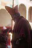 The abbot of Hemis monastery dancing in the spiritual ceremony.