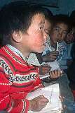 An attentive young boy.