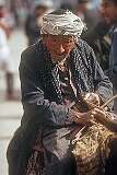 An elderly Turkmeni man on a donkey in Aqqala.