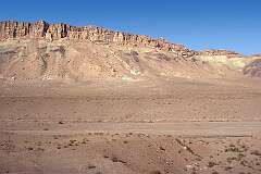 Desert landscape along the road, south of Qom.