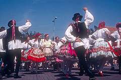Strážnice, Czechia, 1989 - Dance from Őcsény, a village in Hungary, at a Folklore Festival.