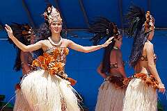 Nouméa, New Caledonia, 2013 - Tahitian dancing by the group “Manahau”, at the Foire du Pacifique festival.