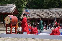 Seoul, Korea, 2014 - Jongmyo Jaeryeak, music in the Confucian Jongmyo Jerye ceremony, Jongmyo Royal Ancestral Shrine.