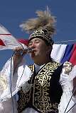 Sagsai, Bayan Ölgii, Mongolia, 2011 - A Kazakh singer at the Altai Eagle Festival.