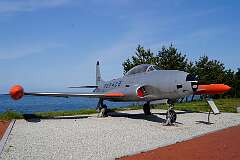 A Lockheed T-33A Shooting Star jet of the R.O.K. Air Force at the Gangneung Unification Park, near Jeongdongjin, Korea.