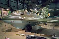 The German Messerschmitt Me 163B Komet, a rocket-powered defensive fighter, one of the most unusual aircraft of World War II.