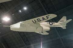 The Bell X-5, the world's first high-performance airplane to vary the sweepback of its wings in flight.