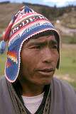 Challa village, Bolivia, 2000 - A young Quechua man of  Isla del Sol, on Lake Titicaca.