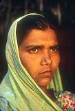 Cap Malheureux, Mauritius, 1972 - An ethnic Indian woman.