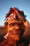 Lajamanu, NT, Australia, 1976 - A Warlpiri man decorated for the Jardiwanpa ceremony.