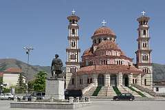 Korçë, Albania, 2007 - The Resurrection of Christ Orthodox Cathedral, dating from 2002.