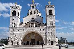 Podgorica, Montenegro, 2018 - The Orthodox Cathedral of the Resurrection of Christ, built between 1993 and 2013.