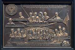The bronze Astronauts Memorial plaque, honouring the American astronauts and pilots who died during their missions.