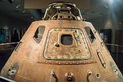 The Command Module of Apollo 15, the fourth successful moon landing mission and the only Apollo mission with an all-U.S. Air Force crew.