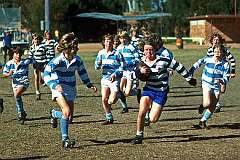 Sydney, NSW, Australia, 1975 - Boys playing Rugby in St. Ives.