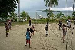 Uepi, Western Province, Solomon Islands, 2009 - Volleyball game in Uepi Island Resort, Marovo Lagoon.