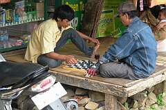 Bungbulang, Jawa Barat, Indonesia, 2010 - Playing chess in a village in western Java.