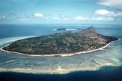 Mer, Queensland, Australia - Mer (Murray Island) and the smaller islands of Dawar and Waiar behind it, in the eastern Torres Strait Islands.